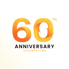 60 Th Anniversary Celebration Modern design number collection
