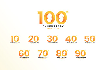 100 Th Anniversary Celebration Modern design number collection