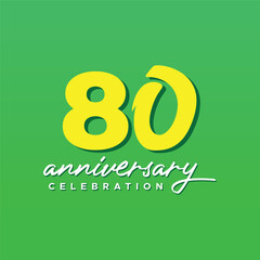 80 Th Anniversary Celebration Modern design number collection