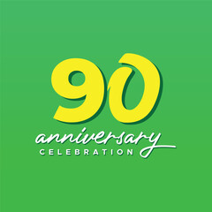 90 Th Anniversary Celebration Modern design number collection