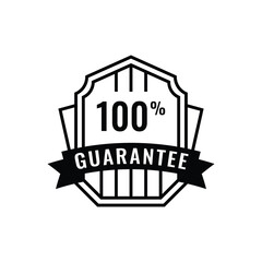 100% Guarantee Badge Line Vector Template Design Illustration