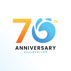 70 Th Anniversary Celebration Modern Number design number collection