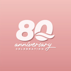80 Th Anniversary Celebration Modern Number design number collection