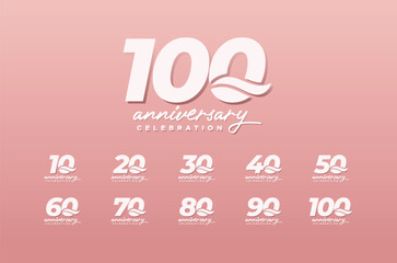 100 Th Anniversary Celebration Modern Number design number collection