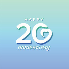 Happy 20 Th Anniversary Celebration Modern Number design number collection