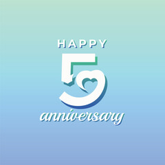 Happy 5 Th Anniversary Celebration Modern Number design number collection