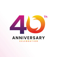 40 Th Anniversary Celebration Modern Number design Vector Template Illustration