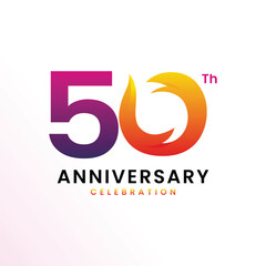 50 Th Anniversary Celebration Modern Number design Vector Template Illustration