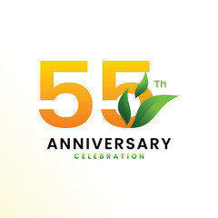 55 Th Anniversary Celebration Modern Number design Vector Template Illustration