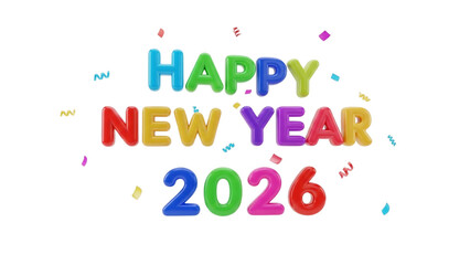 Happy New Year 2026 with Confetti Celebration