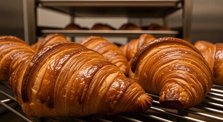 Freshly Baked Croissants on a Cooling Rack A Culinary Delight for Breakfast and Beyond