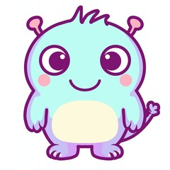 A cute pastel creature with big eyes and tiny antennas, styled like a playful good-luck charm often seen in modern Chinese-inspired decorations.