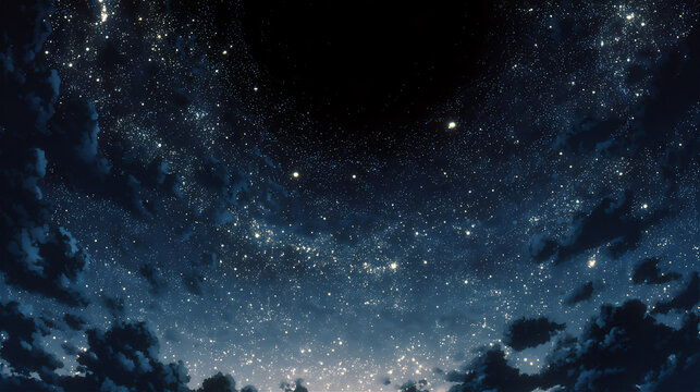 星空と雲の美しい風景