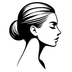 Woman hair logo silhouette