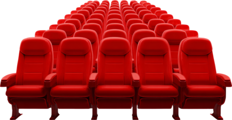 Red seats theater auditorium cinema empty seating elevate mood with bold color