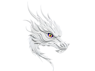 Minimal white dragon outline — elegant fantasy illustration for mythology, tattoo art, and fantasy creature concepts