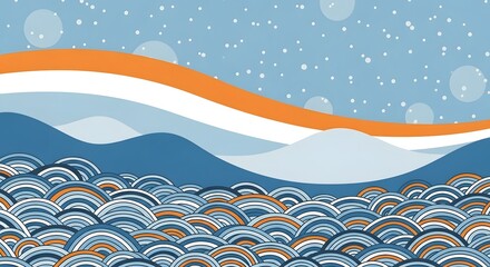 Abstract illustration of stylized waves with a modern, minimalist design, perfect for backgrounds, branding, web design, or adding a touch of elegance to any project