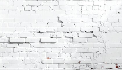 Fototapeta premium Close up of a rough white brick wall with visible texture and imperfections in daylight