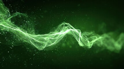 Green Abstract Flow: A captivating visual of vibrant green energy gracefully flowing, creating a mesmerizing abstract design, perfect for dynamic concepts.