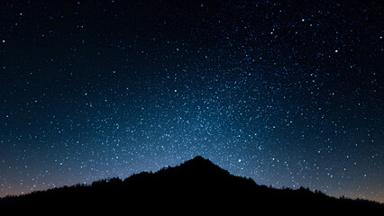 Milky Way Galaxy Above Mountain Silhouette