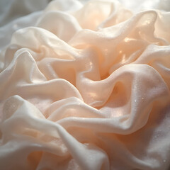 Shimmering Silk Fabric Folds Macro Texture