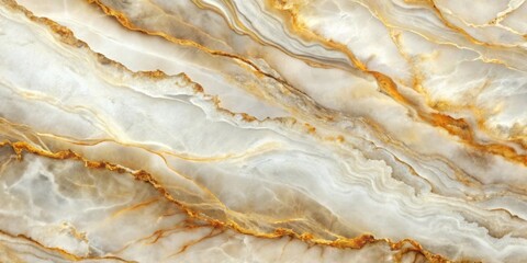 Elegant Swirls of Creamy White and Golden Hues in a Luxurious Marble Texture