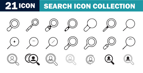 Extensive Search and User Magnifying Glass Icons
