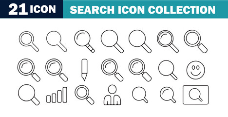 Minimal Outline Search and Business Icon Set