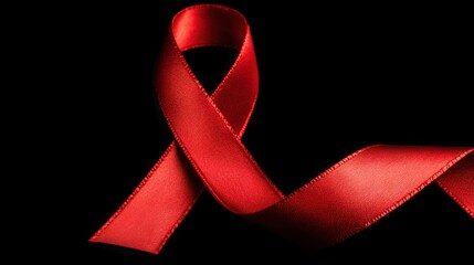 Red Awareness Ribbon Symbolizing Support for Health Causes and Advocacy for Individuals Affected by Illness and Disease