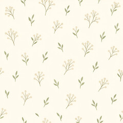 Fototapeta premium Ditsy floral babys breath seamless pattern background in offwhite nature inspired design