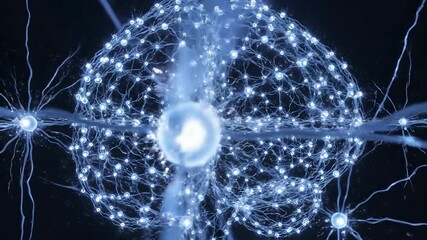 Abstract glowing neural network representing the human brain and its connections. - Powered by Adobe