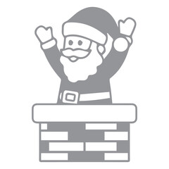 Santa in Chimney Icon