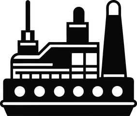Obraz premium Industrial storage tank icon with pipes and valves