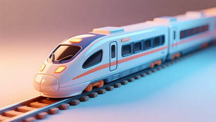 Naklejka premium High speed rail clay travel style illustration