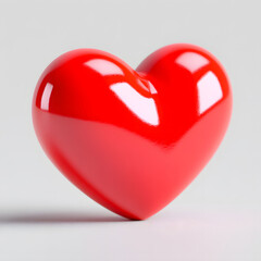 3D Realistic Red Heart Love Illustration for Valentine's Day