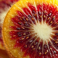 Macro Fruit Photography with Juicy Red Segments and Citrus Texture