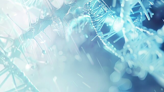 Scientific and futuristic background of a glowing DNA helix molecule