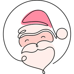 santa claus one line colored icon colored for decoration, website, web, mobile app, printing, banner, logo, poster design, etc.