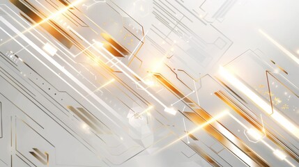 Gold Abstract Lines, Geometric Shapes, Digital Design