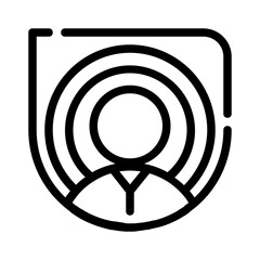 Targeted user icon with bold outlines suitable for websites, apps, presentations, and marketing materials for a diverse audience.
