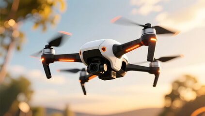 Fototapeta premium drone flying scene in the sky