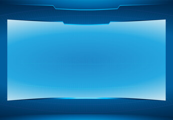 Futuristic Blue Abstract Background with Modern Tech Elements and Virtual Interface Layout