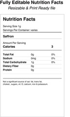 Nutrition facts label design with cmyk and grayscale elements