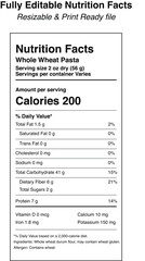 Pomegranate wheat pasta nutrition facts label design