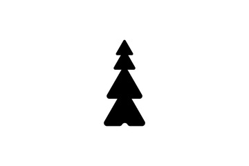Obraz premium Minimalist Pine Tree Emblem – Black and White Christmas Symbol for Branding, UI, Decor, and Identity