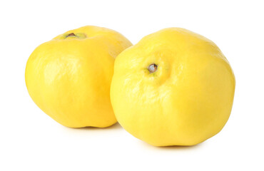 Fresh ripe quince fruits isolated on white