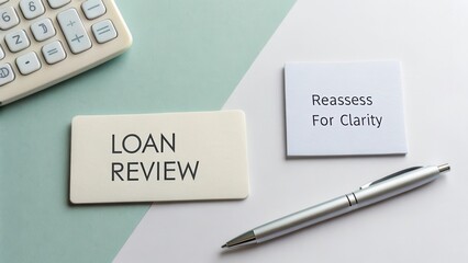 Business Loan Review Concept with Calculator and Notes for Financial Clarity and Assessment Strategy