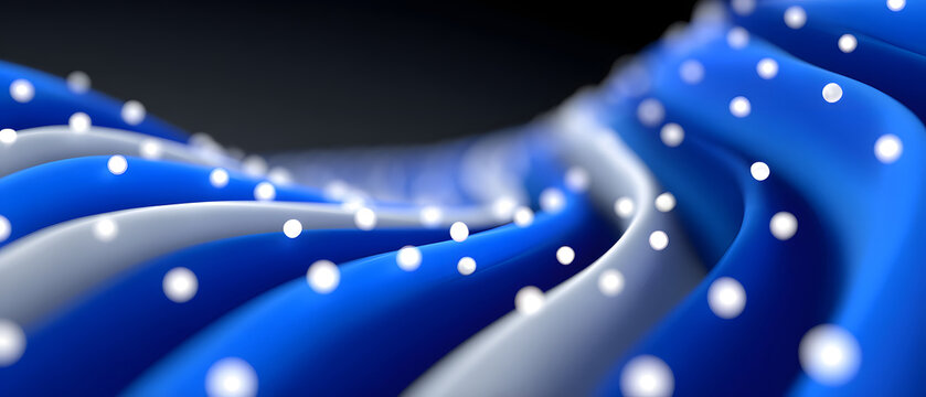Abstract blue glowing dots futuristic technology background - Powered by Adobe