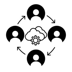 Cloud Algorithm  flat icon logo illustration vector isoalated, suitable for web design , logo , app and more