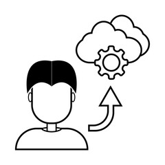 Cloud Algorithm  flat icon logo illustration vector isoalated, suitable for web design , logo , app and more